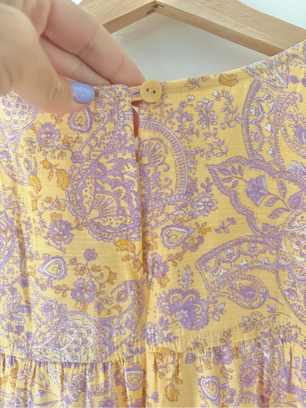 J.Jill Yellow Purple Paisley Pleated Tiered Sleeveless Maxi Dress Size Large - Picture 10 of 14